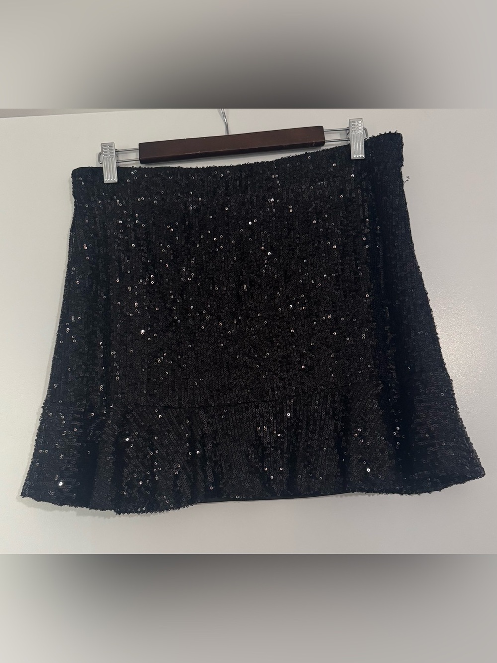 BB Dakota by Steve Madden Sequin Flare Mini Skirt Size Large NWOT